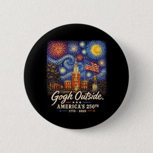 Bóton Redondo 5.08cm Gogh Fora do 250º Aniversário 1776 2026 Pintar O