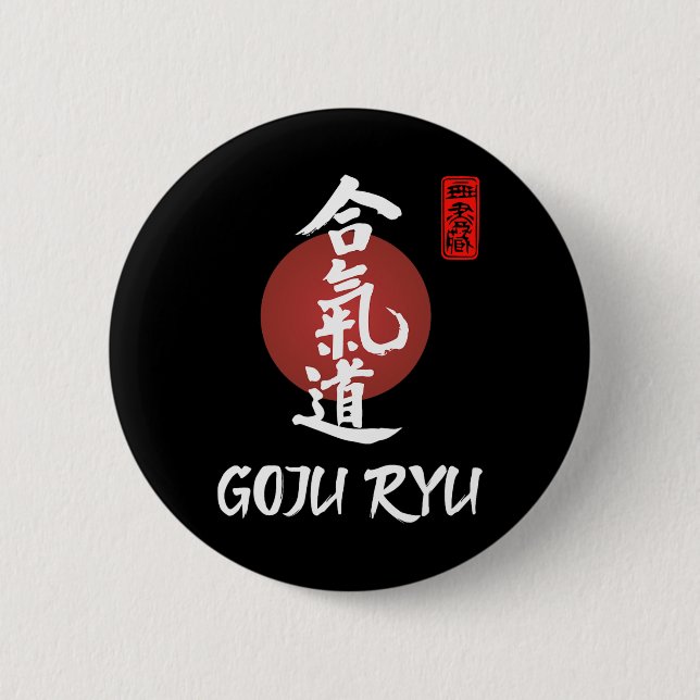 Bóton Redondo 5.08cm Goju Ryu Karate Uniform Goju Ryu Uniform Calligrap (Frente)
