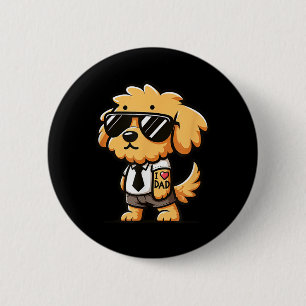 Bóton Redondo 5.08cm Goldendoodle Eu Adoro Tatuagem De Cachorro Engraça