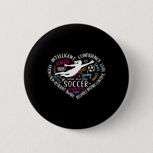 Bóton Redondo 5.08cm Goleira de Futebol Feminino Coração Amor Por Golei