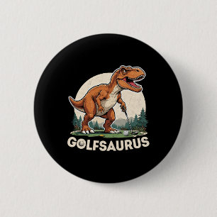 Bóton Redondo 5.08cm Golf Dinosaur Golfer T-rex Jogando Golfe Dino Golf
