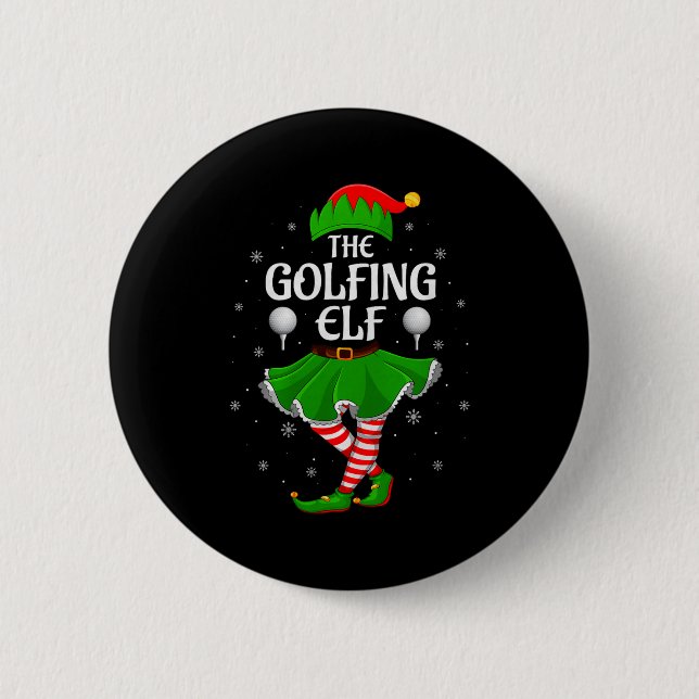 Bóton Redondo 5.08cm Golfing Elf Christmas Family Girls Women Elf Squad (Frente)