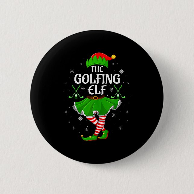 Bóton Redondo 5.08cm Golfing Elf Christmas Girls Women Elf Squad Xmas F (Frente)