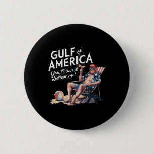 Bóton Redondo 5.08cm Golfo Da América Eua Funny Trump Usa Beach