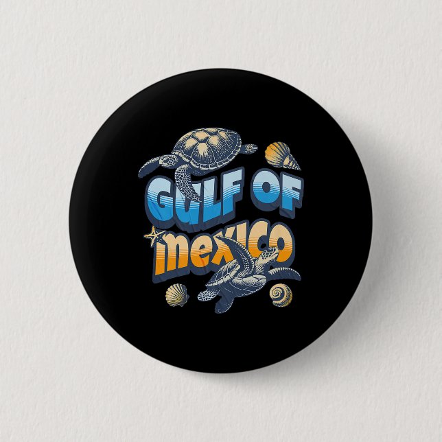 Bóton Redondo 5.08cm Golfo De Retro-Verão Do México (Frente)