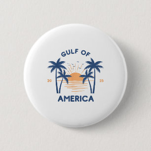Bóton Redondo 5.08cm Golfo Dos Eua América 2025 Bandeira Americana Méxi