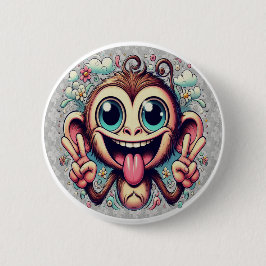 Bóton Redondo 5.08cm "Goofy Peace Monkey" Button