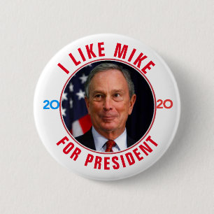 Bóton Redondo 5.08cm Gosto Do Mike Para O Presidente 2020
