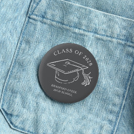 Bóton Redondo 5.08cm Gota de Graduado Moderno Turma de Graduação
