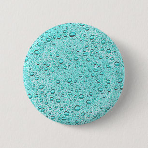 Bóton Redondo 5.08cm Gotas de água de água-marinha