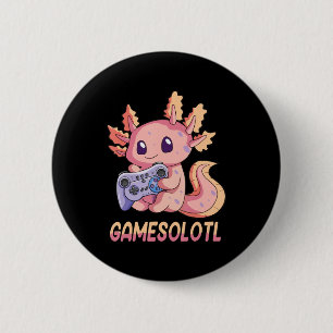 Bóton Redondo 5.08cm Gótico Gamesolotl Axolotl Video Gamer Kawaii Paste