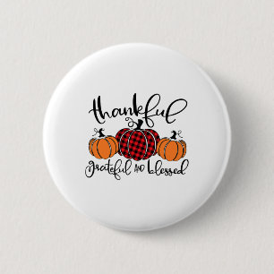 Bóton Redondo 5.08cm Graças Grateful E Bendito Pumpkin Cai Graças
