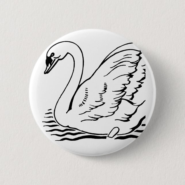 Bóton Redondo 5.08cm Graceful Swan (Frente)