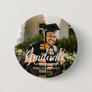 Bóton Redondo 5.08cm Graduação de ano de classe de nome da escola de fo