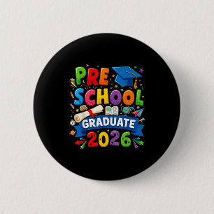 Bóton Redondo 5.08cm Graduação pré-escolar 2026 pré-k graduado crianças