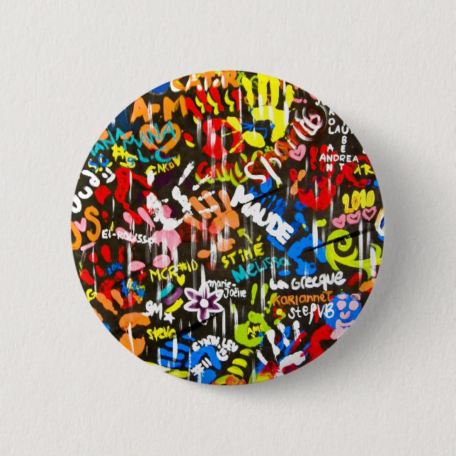 Bóton Redondo 5.08cm graffitis funky (Frente)