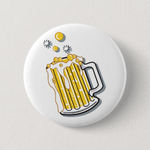 Bóton Redondo 5.08cm gráfico de cerveja estilo retro