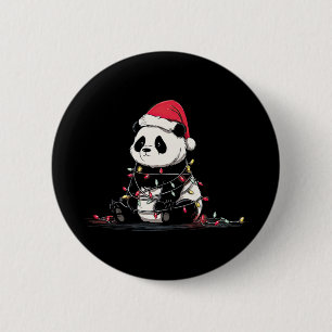 Bóton Redondo 5.08cm Gráficos Engraçados de Natal de Panda Amante de Lu