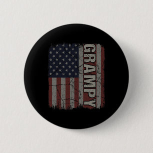 Bóton Redondo 5.08cm Grampy American Flag Vintage Dia de os pais 4 De J