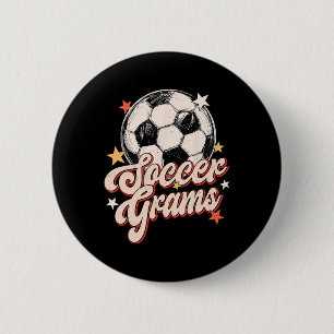 Bóton Redondo 5.08cm Grams de Futebol Groovy Amante de Futebol Retro