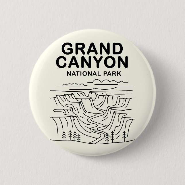 Bóton Redondo 5.08cm Grand Canyon National Park Line Art (Frente)