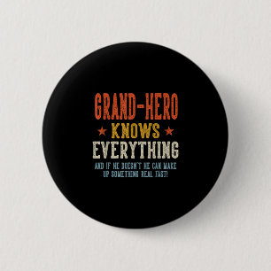 Bóton Redondo 5.08cm Grand-hero sabe tudo dia dos pais retrô