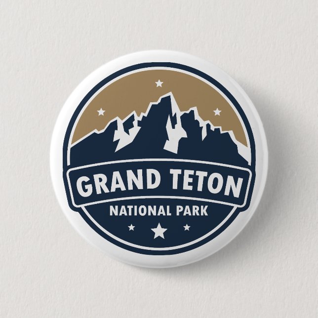 Bóton Redondo 5.08cm Grand Teton National Park Round Emblem (Frente)