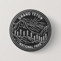 Grand Teton National Park Vintage Monoline