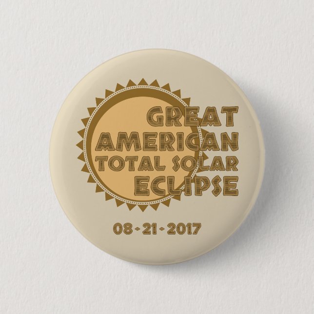 Bóton Redondo 5.08cm Grande eclipse solar total americano - 2017 (Frente)