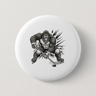 Bóton Redondo 5.08cm Grande jogador de pé de hockey engraçado Sasquatch