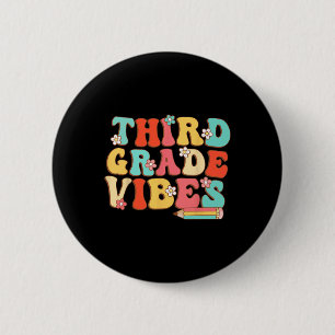 Bóton Redondo 5.08cm Grau Vibes Retro Groovy - 3º Grau De Volta À Escol