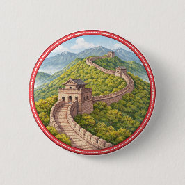 Bóton Redondo 5.08cm Great Wall Of China Button