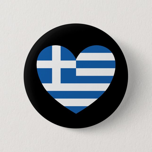 Bóton Redondo 5.08cm Greek Pride Flag Love Heart (Frente)