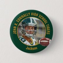 Green Gold High School Football Player Photo