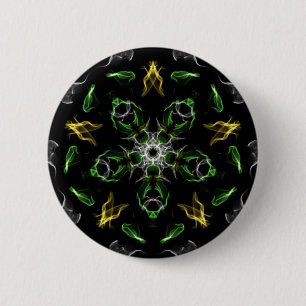 Bóton Redondo 5.08cm Green Smoke Mandala Design