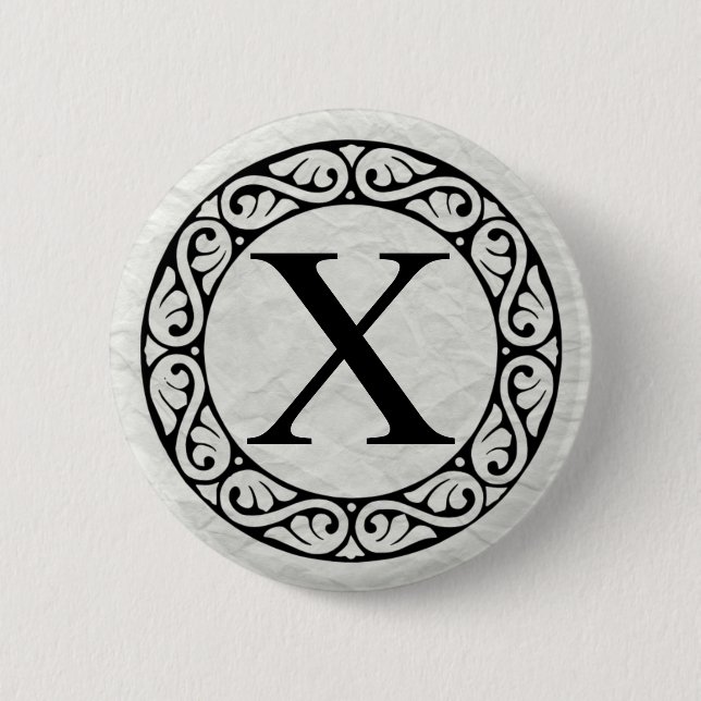 Bóton Redondo 5.08cm Grego - Letra alfabética chi (Frente)