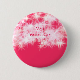 Bóton Redondo 5.08cm Grelha rosa-vermelha de volta à torneira do profes