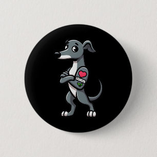 Bóton Redondo 5.08cm Greyhound Adoro Vovô, Tatuagem Engraçada