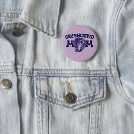 Bóton Redondo 5.08cm Greyhound Mamãe Cute Roxo Adoção dos Greyhounds