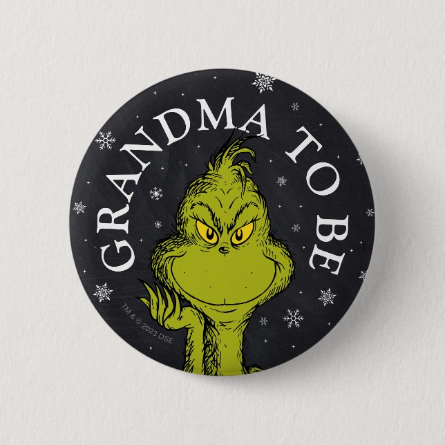 Bóton Redondo 5.08cm Grinch Quadro-Negro | Avó Para Ser (Frente)