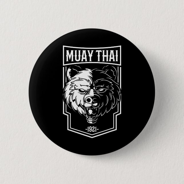Bóton Redondo 5.08cm Grizzly Muay Thai - Presente de Boxe Tailandês e K (Frente)