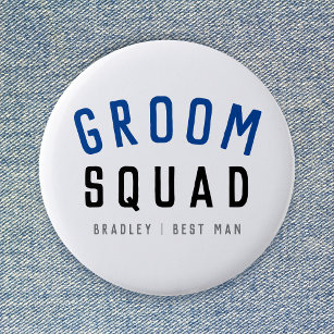 Bóton Redondo 5.08cm Groom Squad   Modern Bachelor Groomsman Stylish