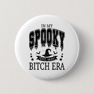 Bóton Redondo 5.08cm Groovy Na Minha Época Estranha Halloween De Mão Es