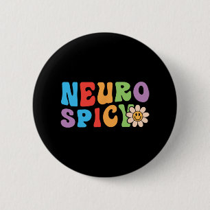 Bóton Redondo 5.08cm Groovy Neurospicy - Neurodivergente Adhd Asd Autis