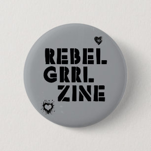 Bóton Redondo 5.08cm Grrl rebelde Zine