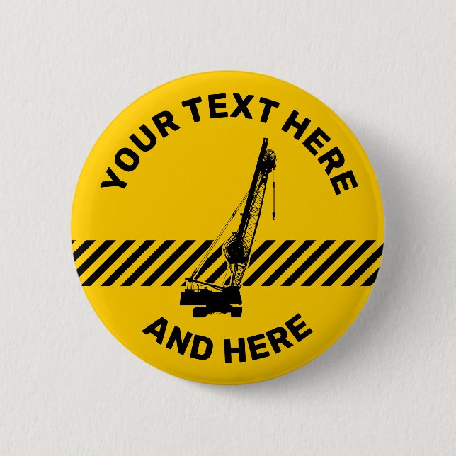 Bóton Redondo 5.08cm Grua de Construção (Frente)