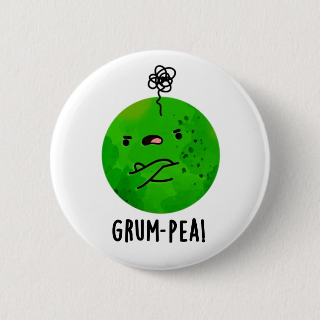 Bóton Redondo 5.08cm Grum-pea Funny Veggie Pun (Frente)