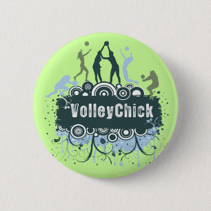Bóton Redondo 5.08cm Grunge da estrela de VolleyChick