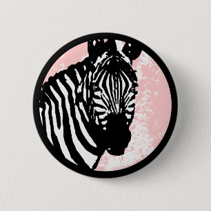 Bóton Redondo 5.08cm grunge zebra.