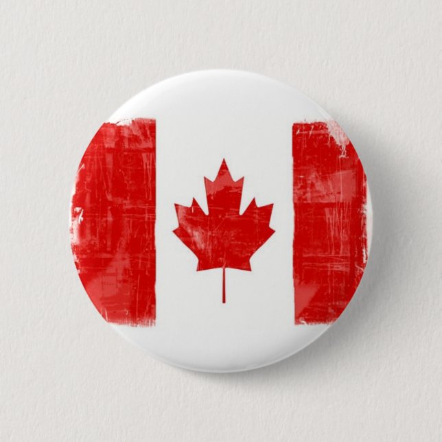 Bóton Redondo 5.08cm GrungeCanadianFlag-lg (Frente)